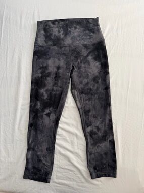 Lululemon Align Leggings 25” Gray Black Tie Dye Size 6
